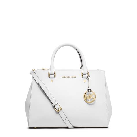 michael kors white leather handbag|michael kors black studded handbag.